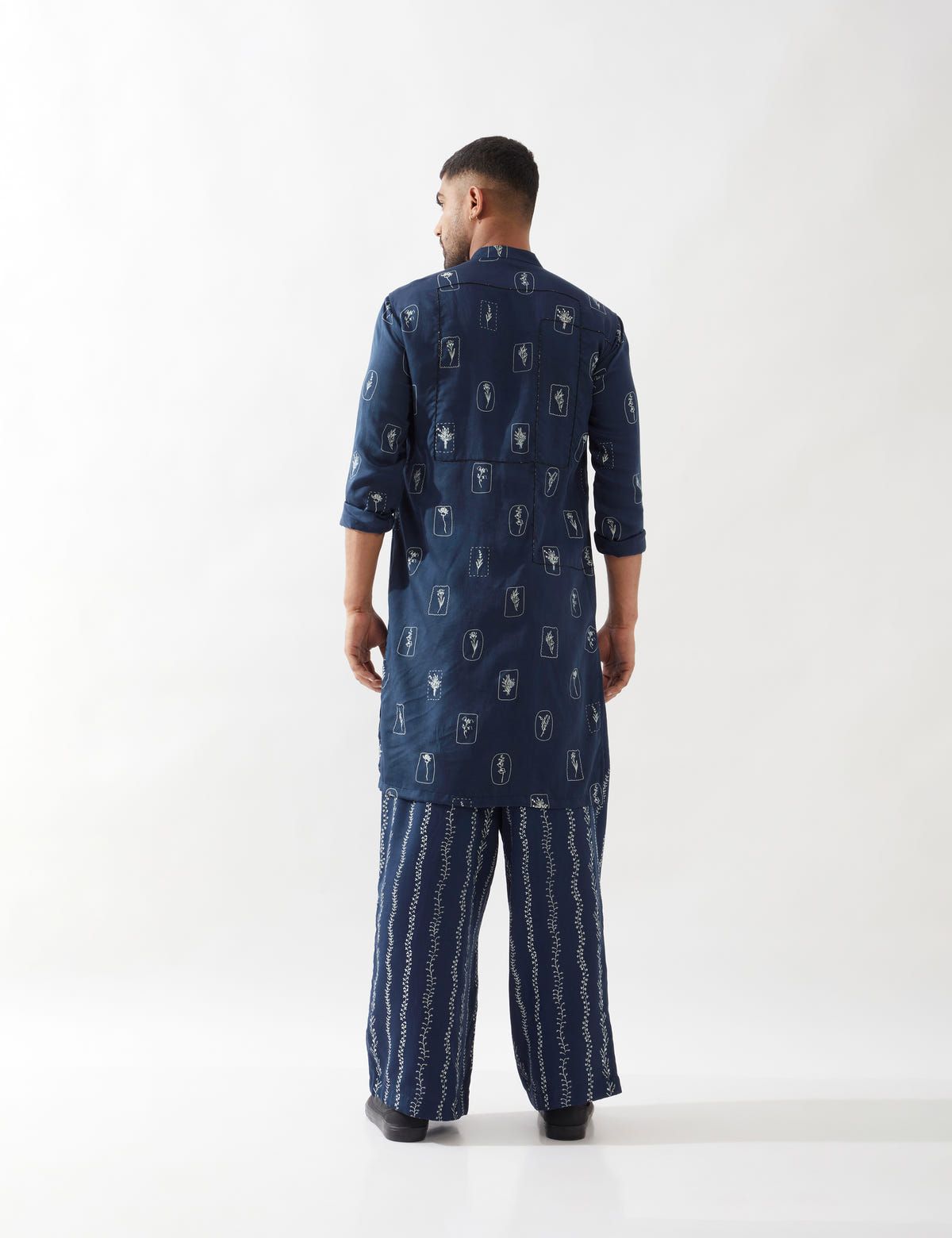 ZEPH STAMP KURTA SET - NAVY - image 5