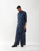 ZEPH STAMP KURTA SET - NAVY view 6