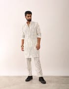 KALPIT STRIPES KURTA - WHITE view 4