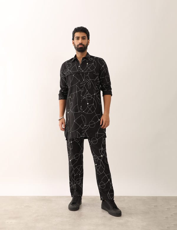 SON OF A NOBLE - SNOB — ABEER COSMOS SHIRT SET - BLACK