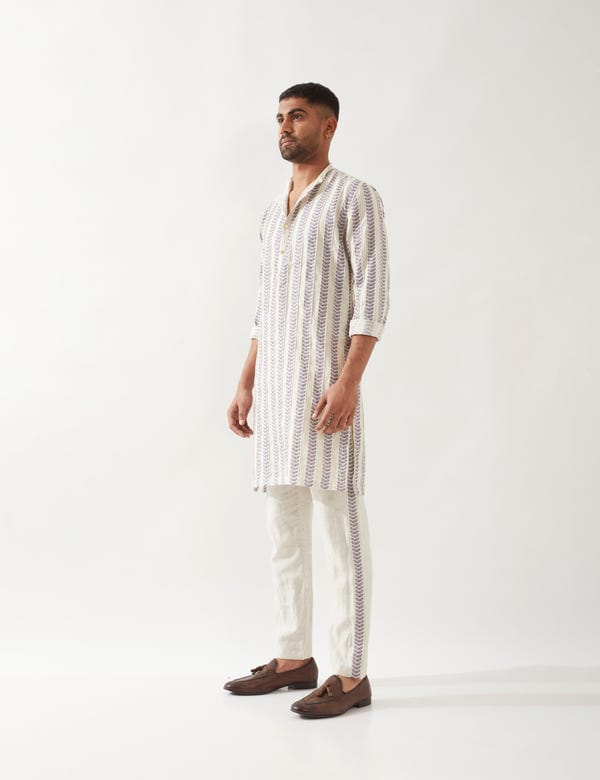 SON OF A NOBLE - SNOB — BLAKE CATKIN KURTA SET - IVORY