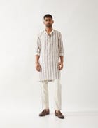 BLAKE CATKIN KURTA SET - IVORY view 7