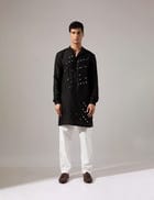 Jeremiah Hand Embroidered Kurta Set - Black view 2