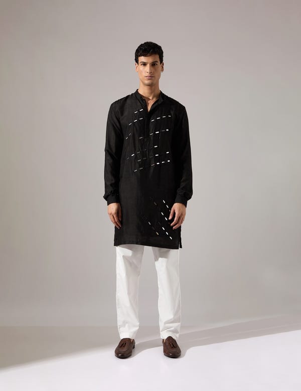 SON OF A NOBLE - SNOB — Jeremiah Hand Embroidered Kurta Set - Black