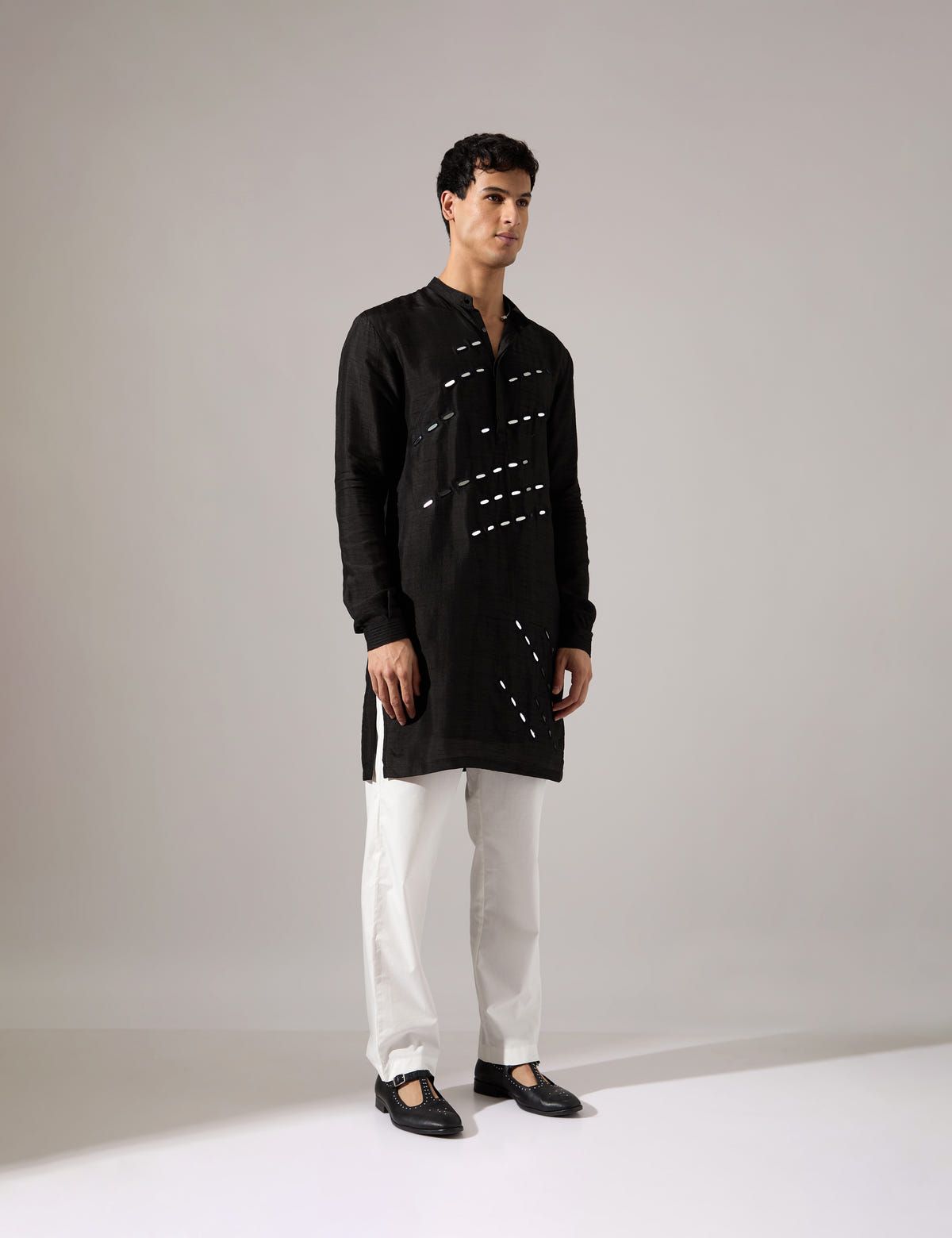 Jeremiah Hand Embroidered Kurta Set - Black - image 3