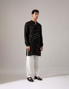 Jeremiah Hand Embroidered Kurta Set - Black view 3
