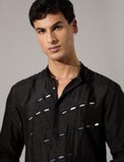 Jeremiah Hand Embroidered Kurta Set - Black view 5