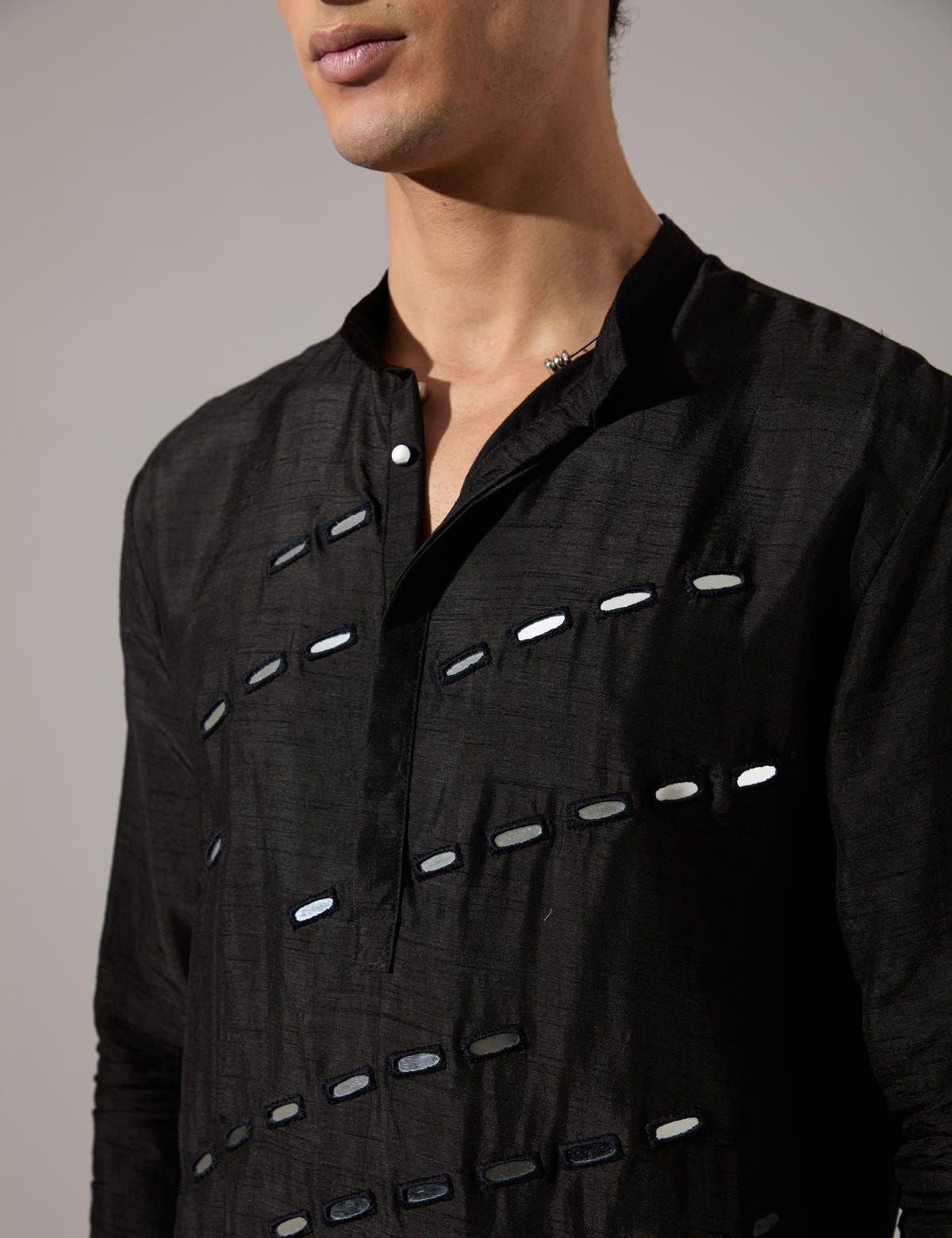 Jeremiah Hand Embroidered Kurta Set - Black - image 6