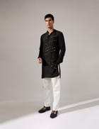 Jeremiah Hand Embroidered Kurta Set - Black view 7