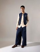 Dane Hand Embroidered Bandi - Navy view 1