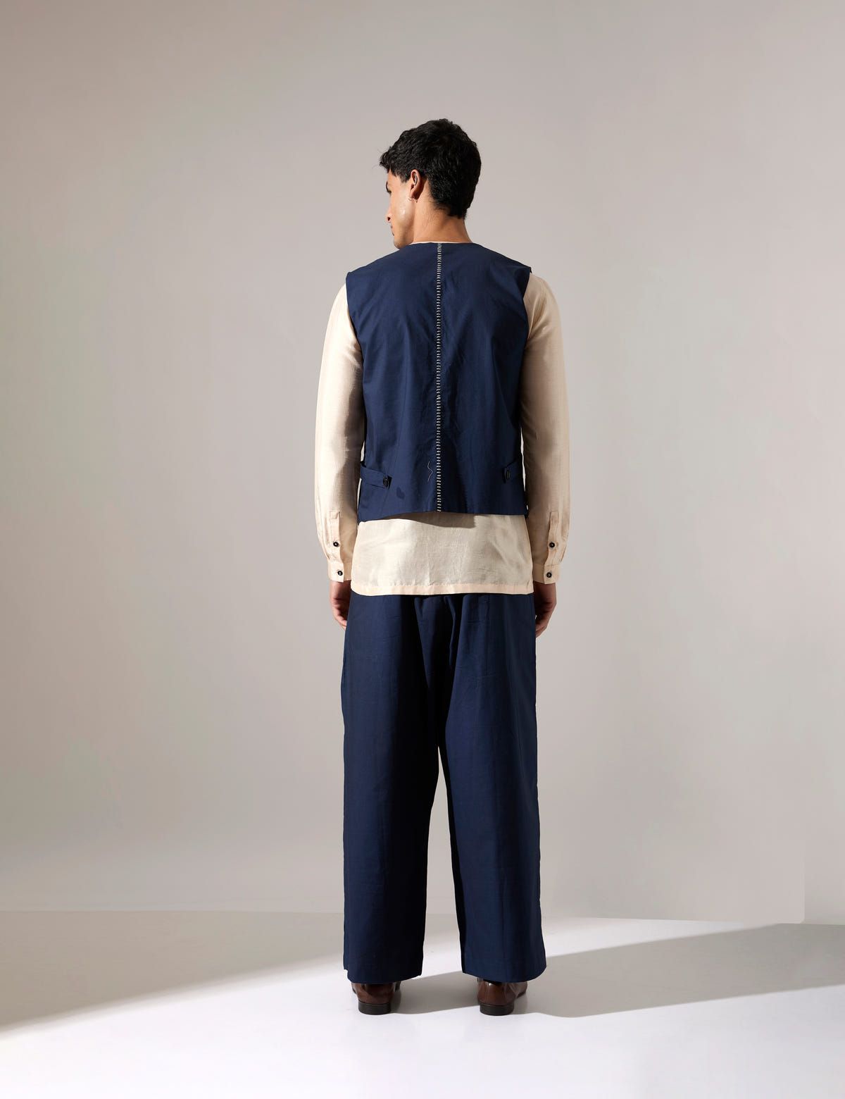 Dane Hand Embroidered Bandi - Navy - image 4
