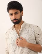 RISHI COSMOS KURTA - IVORY view 1