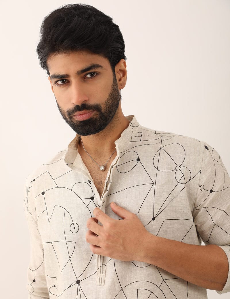 RISHI COSMOS KURTA - IVORY