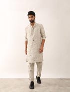RISHI COSMOS KURTA - IVORY view 3