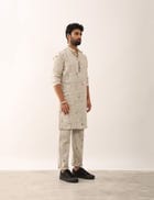 RISHI COSMOS KURTA - IVORY view 4