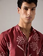 James Estate Kurta Set - Maroon view 1