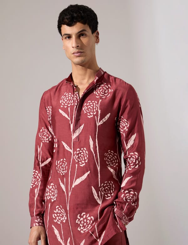 SON OF A NOBLE - SNOB — James Estate Kurta Set - Maroon