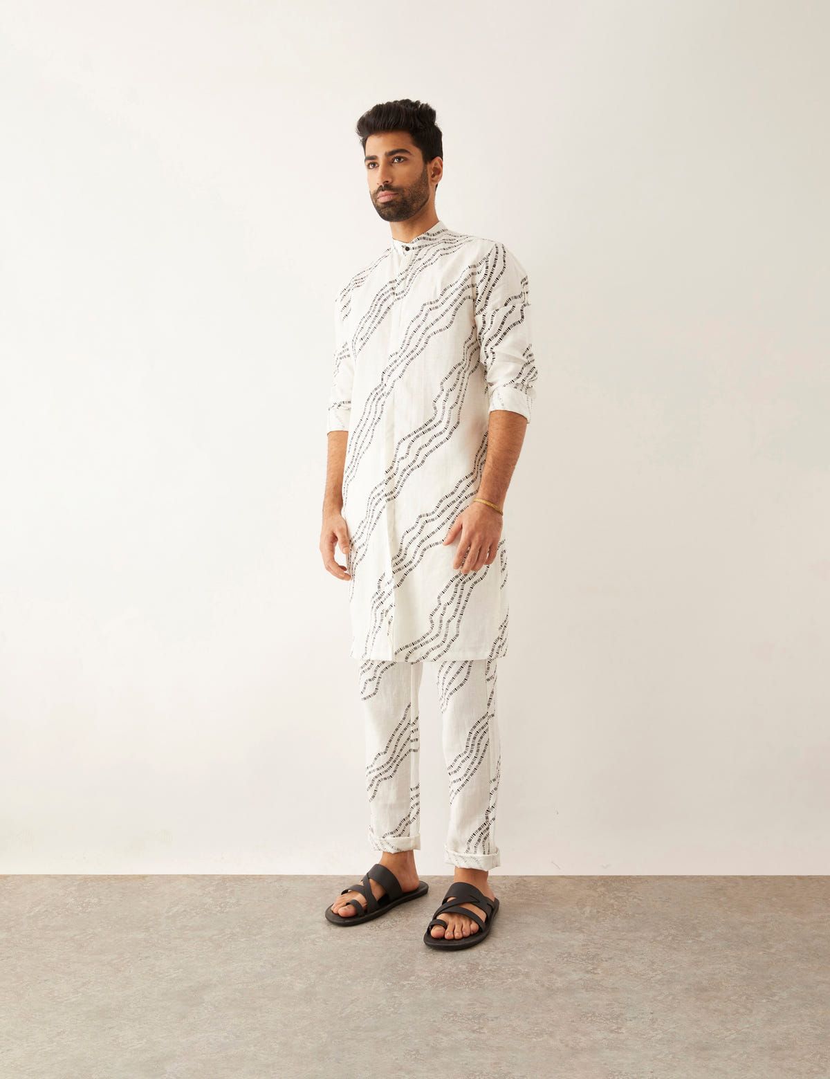 DAYLAN - WAVES - KURTA - WHITE - image 3
