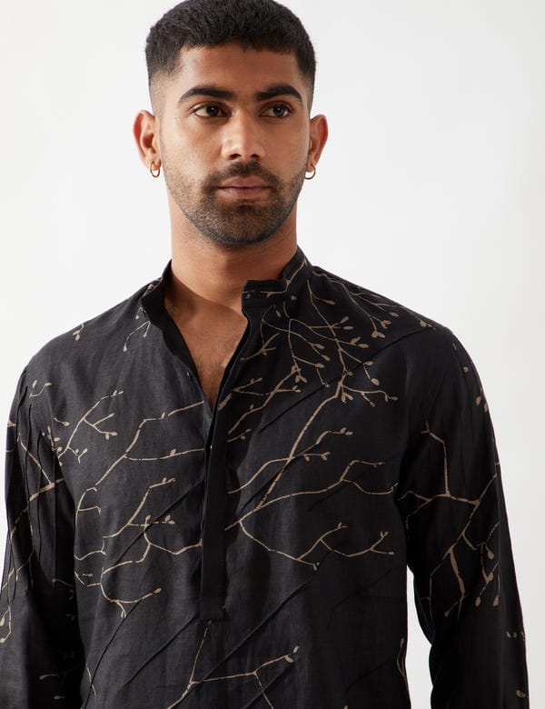 SON OF A NOBLE - SNOB — AUSTIN BRANCH KURTA - BLACK