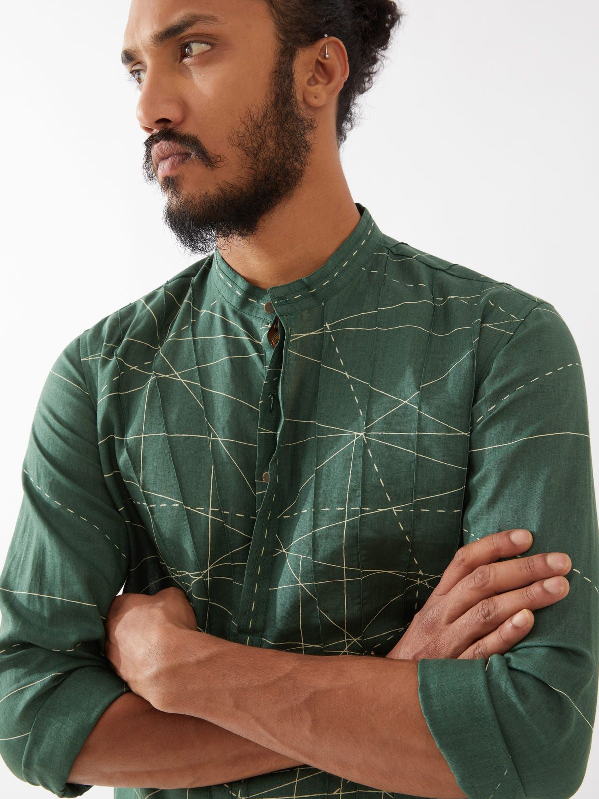 JASPER NETWORK KURTA  - GREEN - image 1