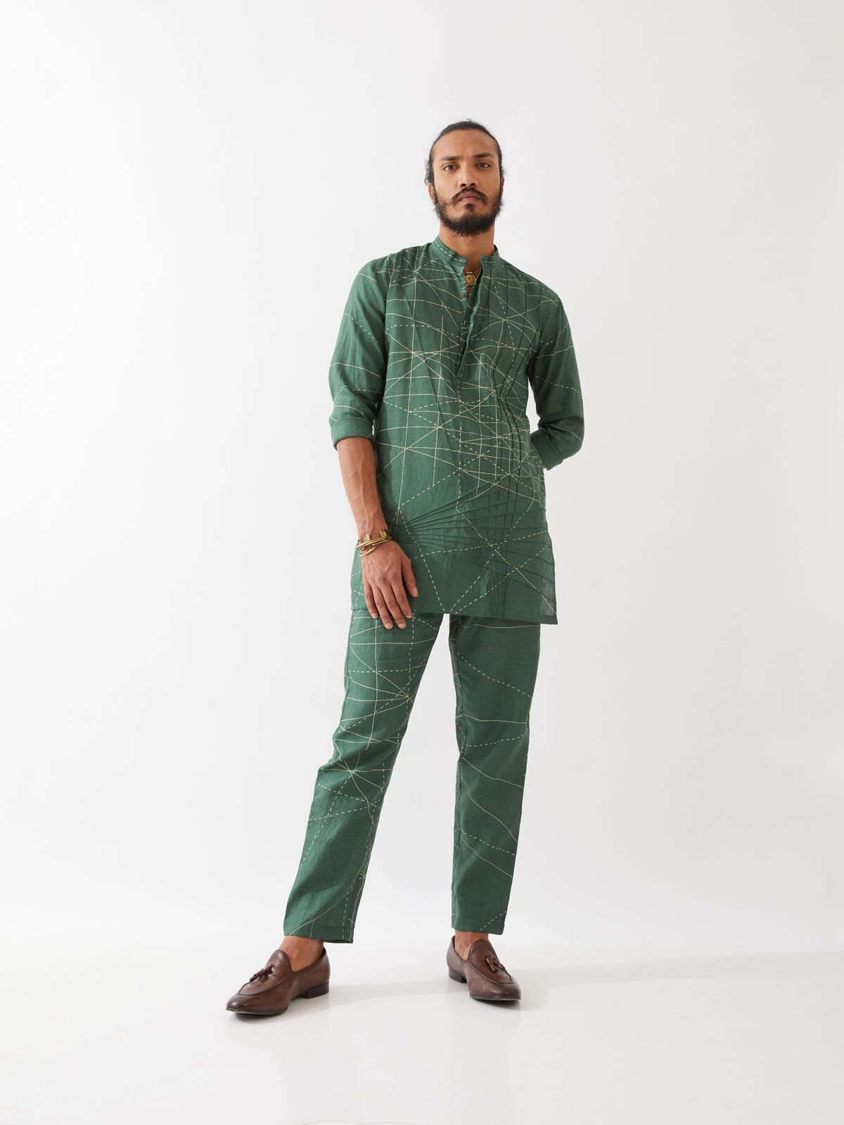 JASPER NETWORK KURTA  - GREEN - image 6