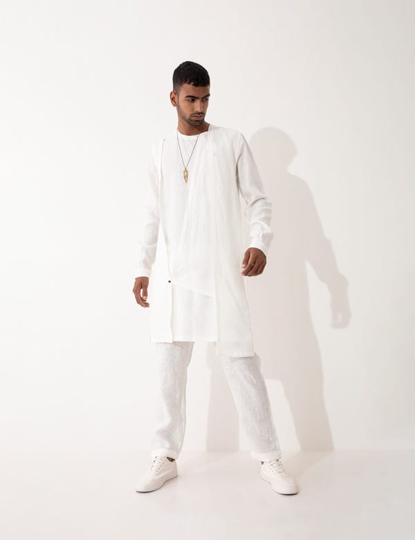 SON OF A NOBLE - SNOB — NIERO KURTA - WHITE