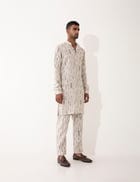 ZANDER BLOT KURTA - IVORY view 3
