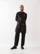 HAYES SILK KURTA SET - BLACK view 1