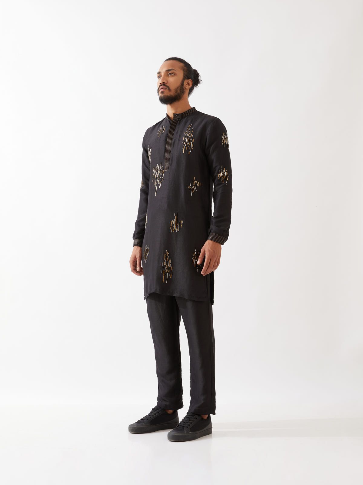 HAYES SILK KURTA SET - BLACK - image 4