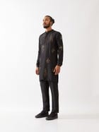 HAYES SILK KURTA SET - BLACK view 4