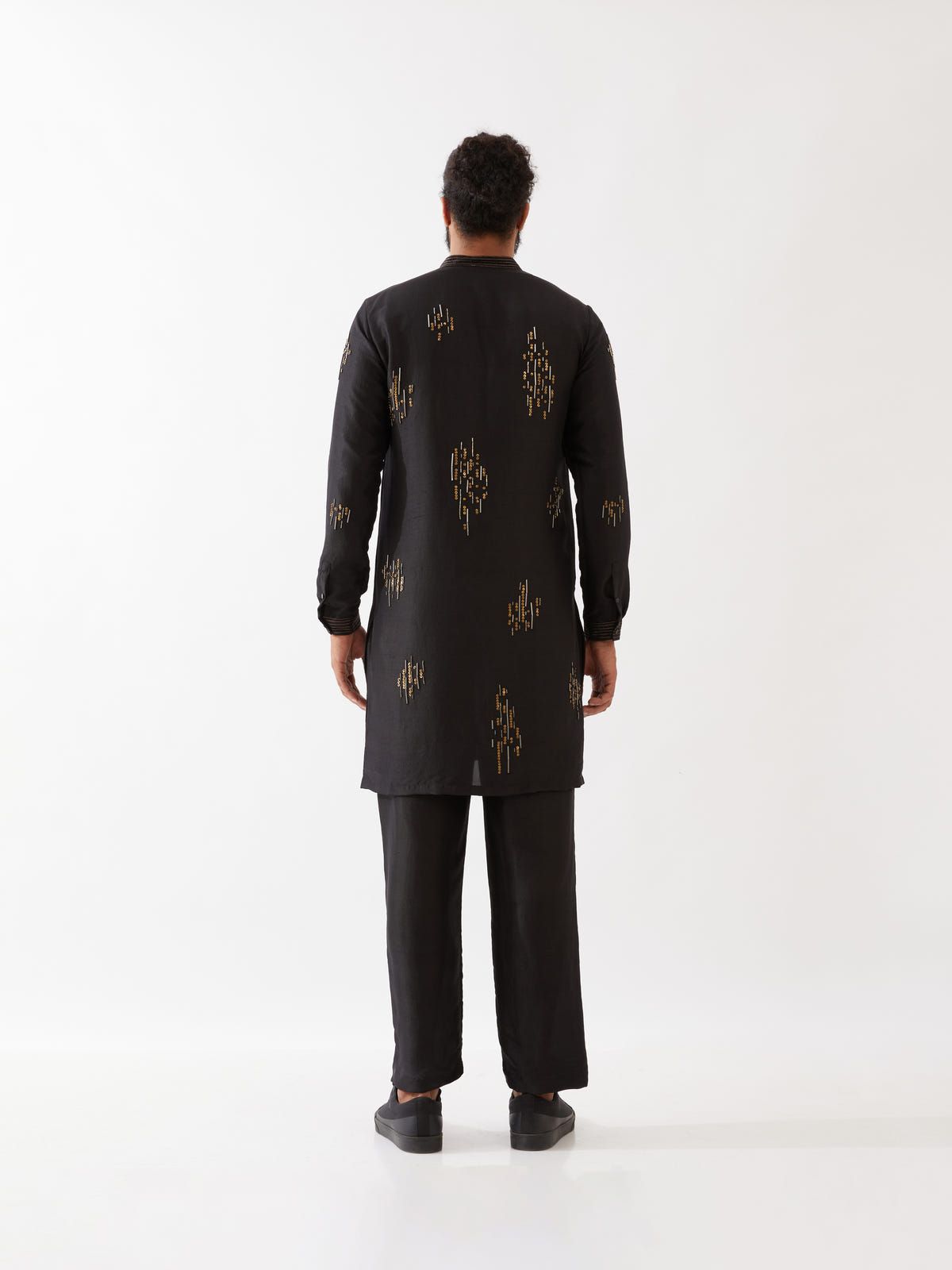 HAYES SILK KURTA SET - BLACK - image 5