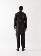 HAYES SILK KURTA SET - BLACK view 5