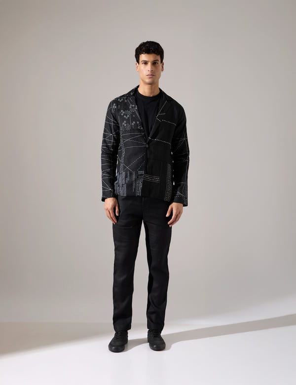 SON OF A NOBLE - SNOB — Tony Multi Panel Blazer Look - Black