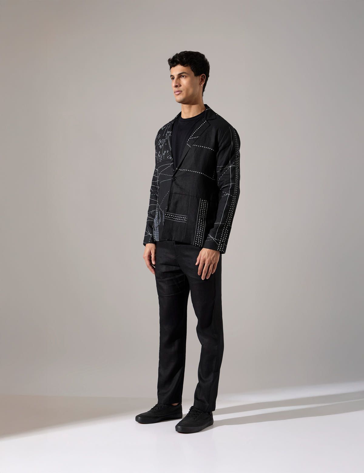 Tony Multi Panel Blazer Look - Black - image 3