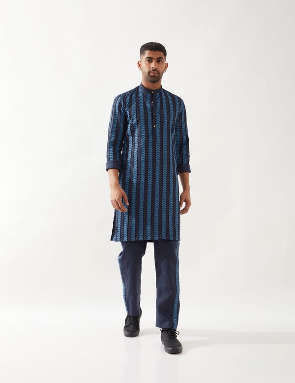 SON OF A NOBLE - SNOB — BLAKE CATKIN KURTA - NAVY