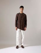 Corey Dots and Shibori Kurta Set - Bark view 2