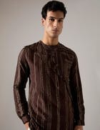 Corey Dots and Shibori Kurta Set - Bark view 5