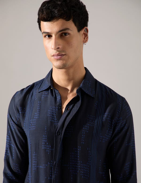 SON OF A NOBLE - SNOB — Bryce Dash Kurta Set - Navy