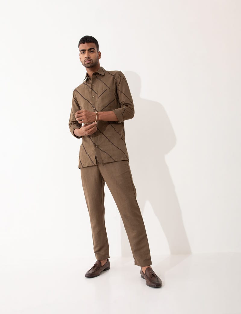AARIS BIAS SHIRT SET - BROWN