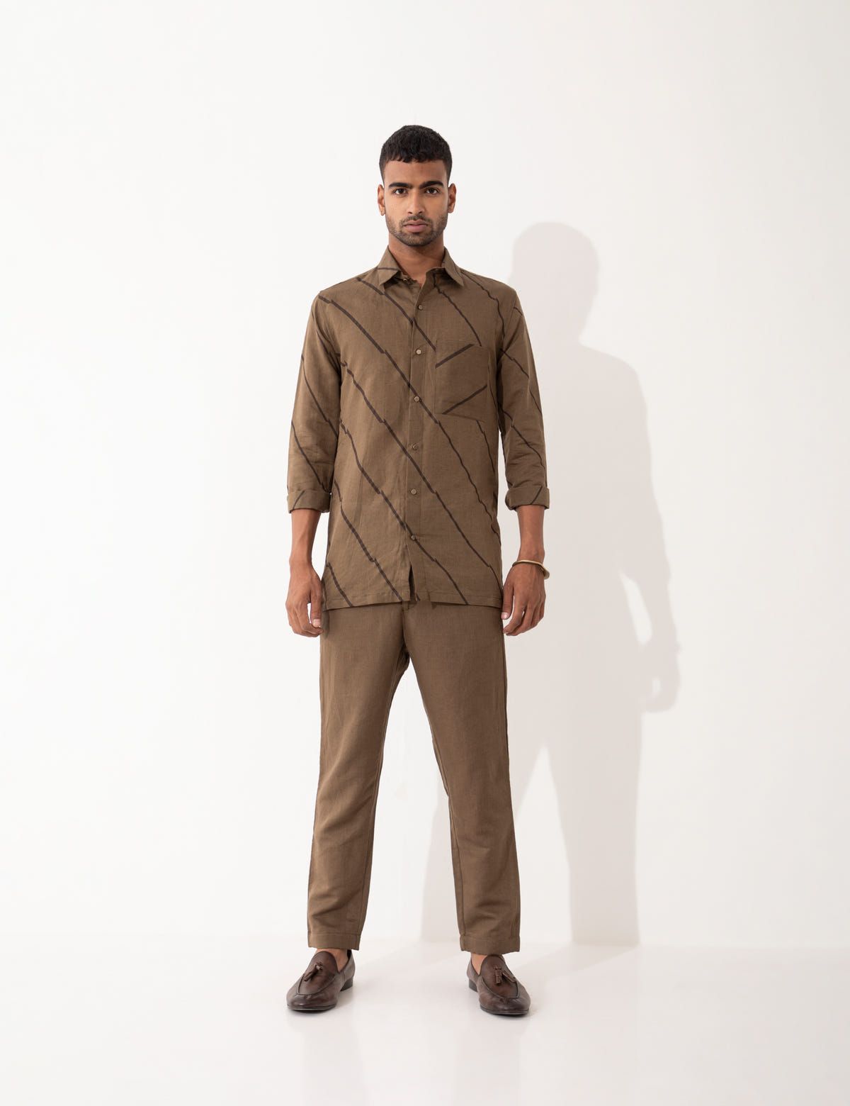 AARIS BIAS SHIRT SET - BROWN - image 2