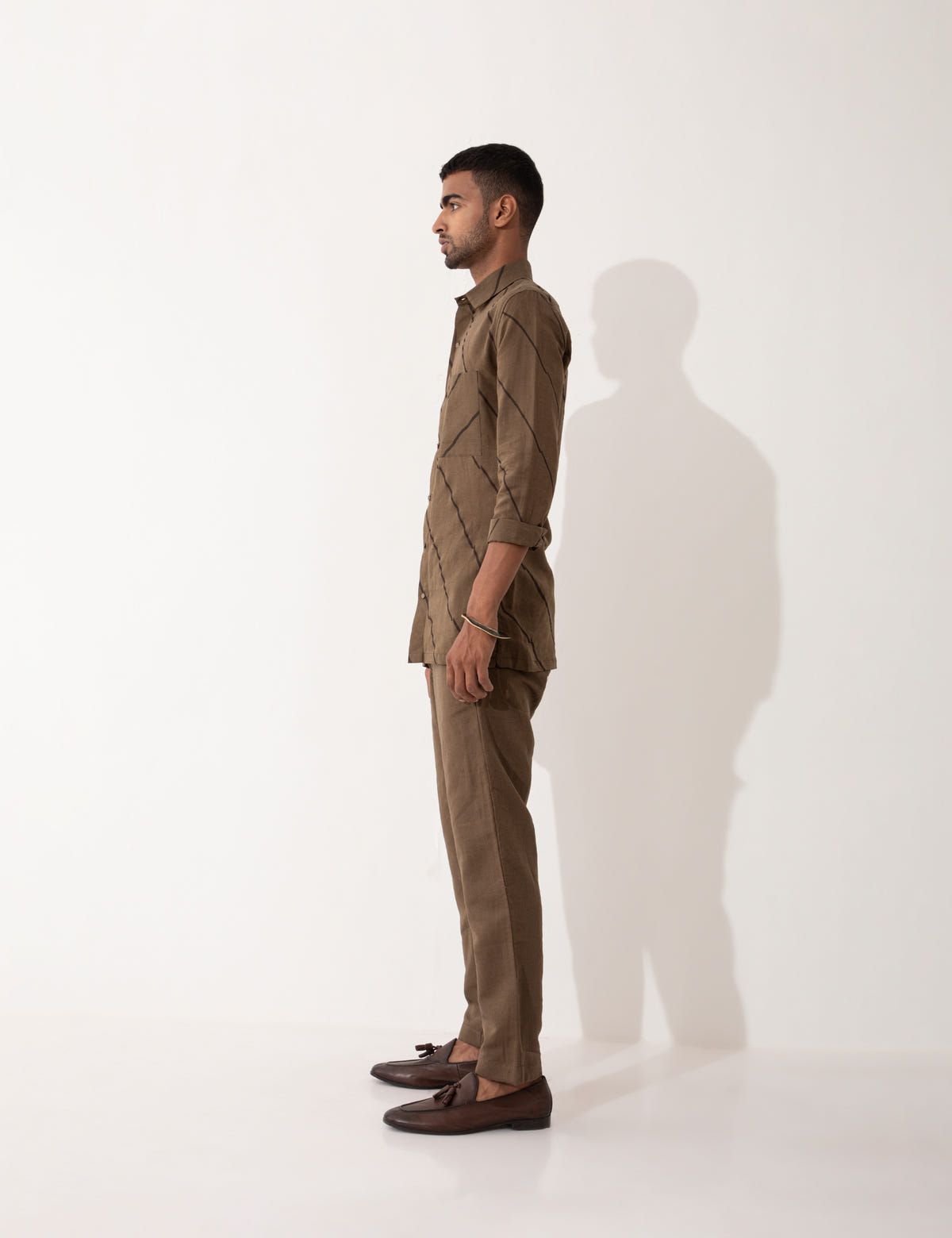 AARIS BIAS SHIRT SET - BROWN - image 4