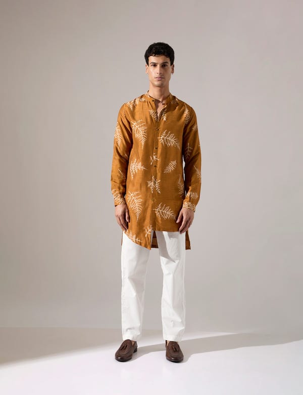 SON OF A NOBLE - SNOB — Sebastian Fern Kurta Set - Mustard