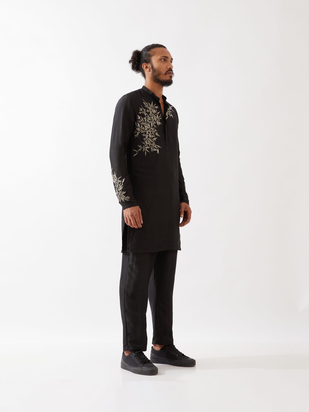 BRODY SILK KURTA SET - BLACK - image 5