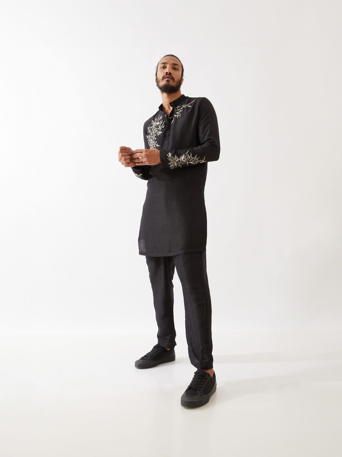 BRODY SILK KURTA SET - BLACK - image 7