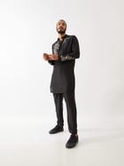 BRODY SILK KURTA SET - BLACK view 7
