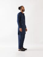 ERIC SILK KURTA SET - NAVY view 4