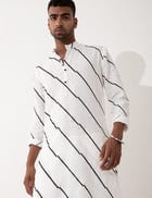 ZANDER BIAS KURTA - WHITE view 1