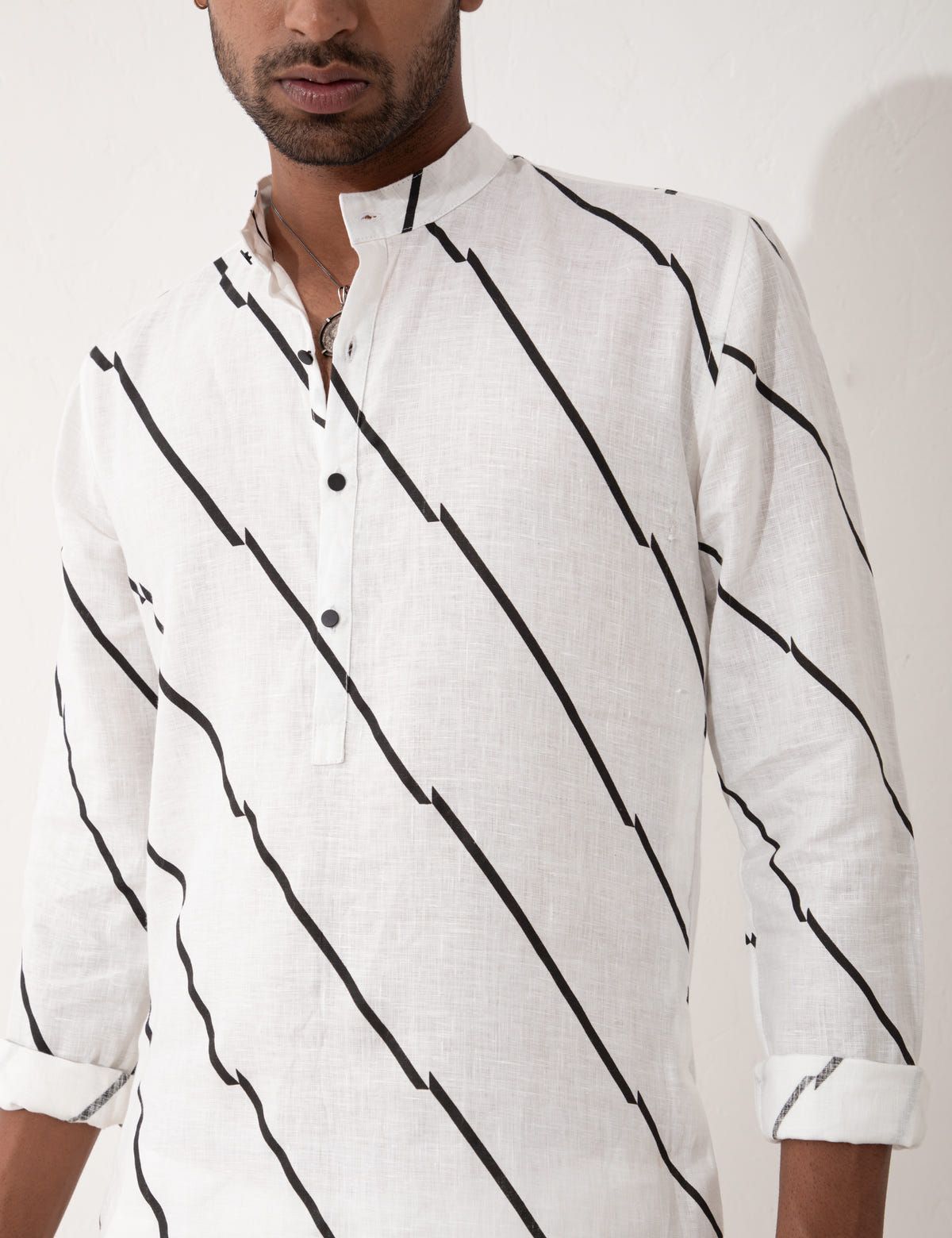 ZANDER BIAS KURTA - WHITE - image 8