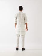 JENSON WINDOW CHECK KURTA SET - WHITE view 5