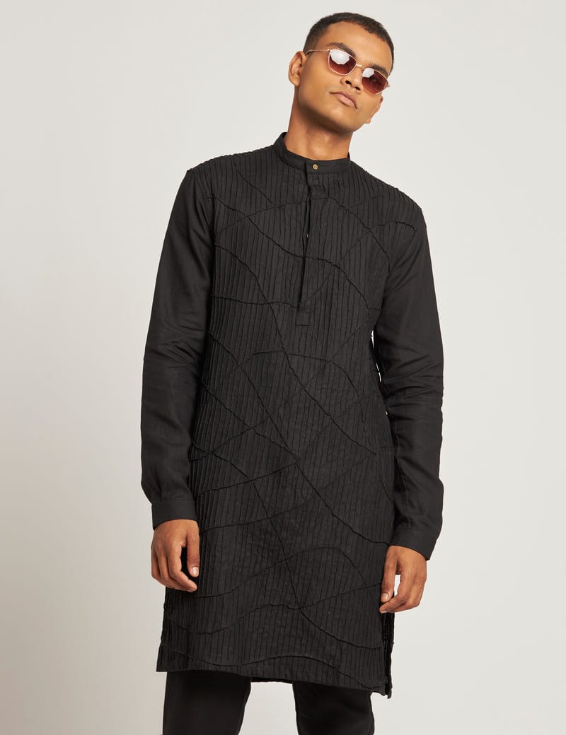 HISAR KURTA - BLACK
